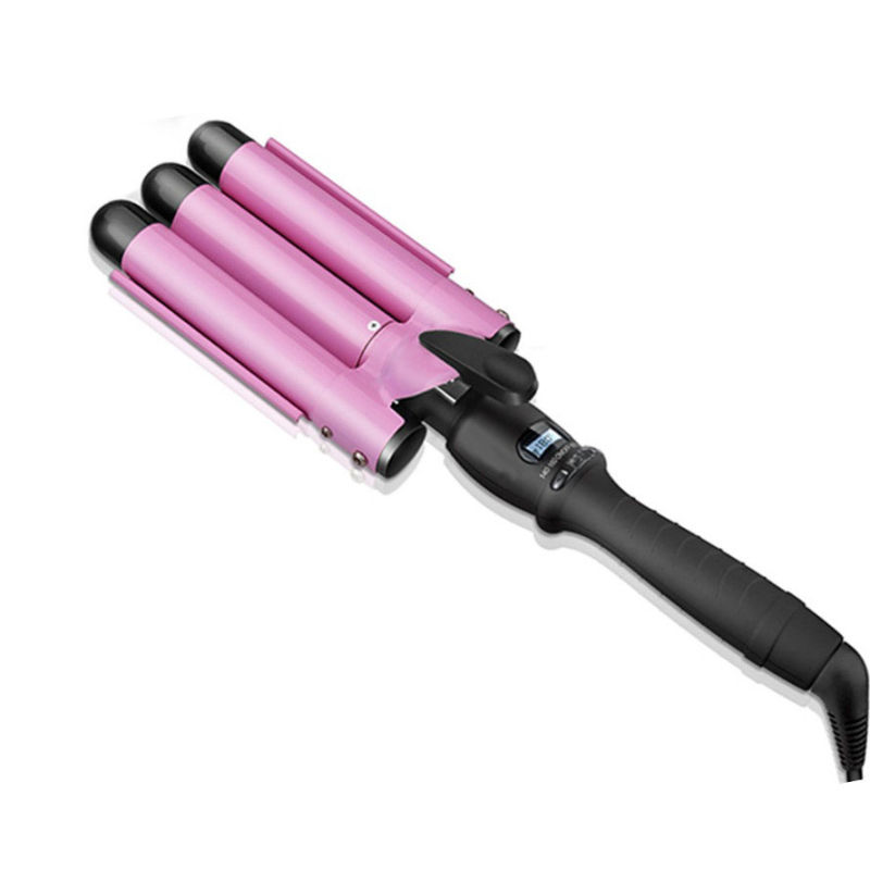OEM Professional 3 Barrel Hair Curler Hair Curling Iron with LCD