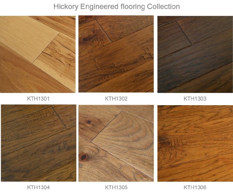 3- Plywood Wire Brush Hickory Engineered Wood Floor