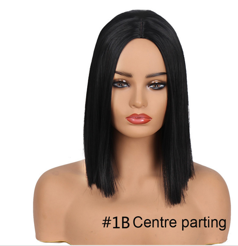 Hot Sell Medium-Long Straight Human Hair Wig Synthetic Hair Wig for Women
