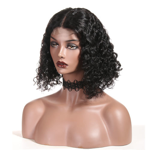 Human Hair Wigs Short Curly Bob Wigs 4X4 Glueless Lace Front Wigs