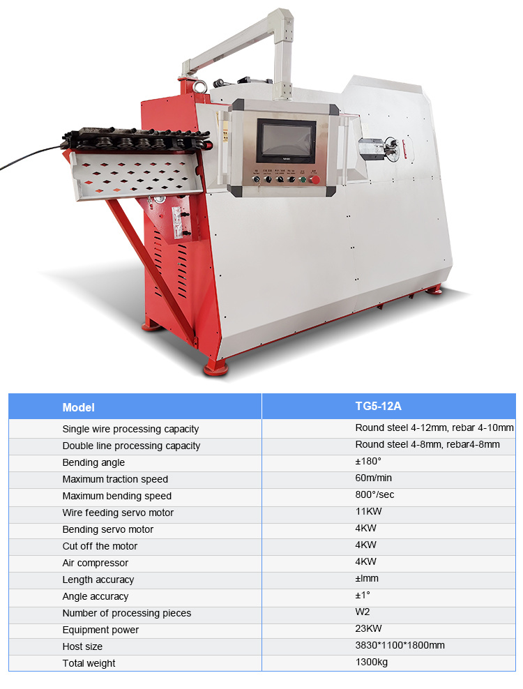 Automatic 4-12mm CNC Automatic Full Automatic CNC Wire Bending Machine Rebar Bender with CE