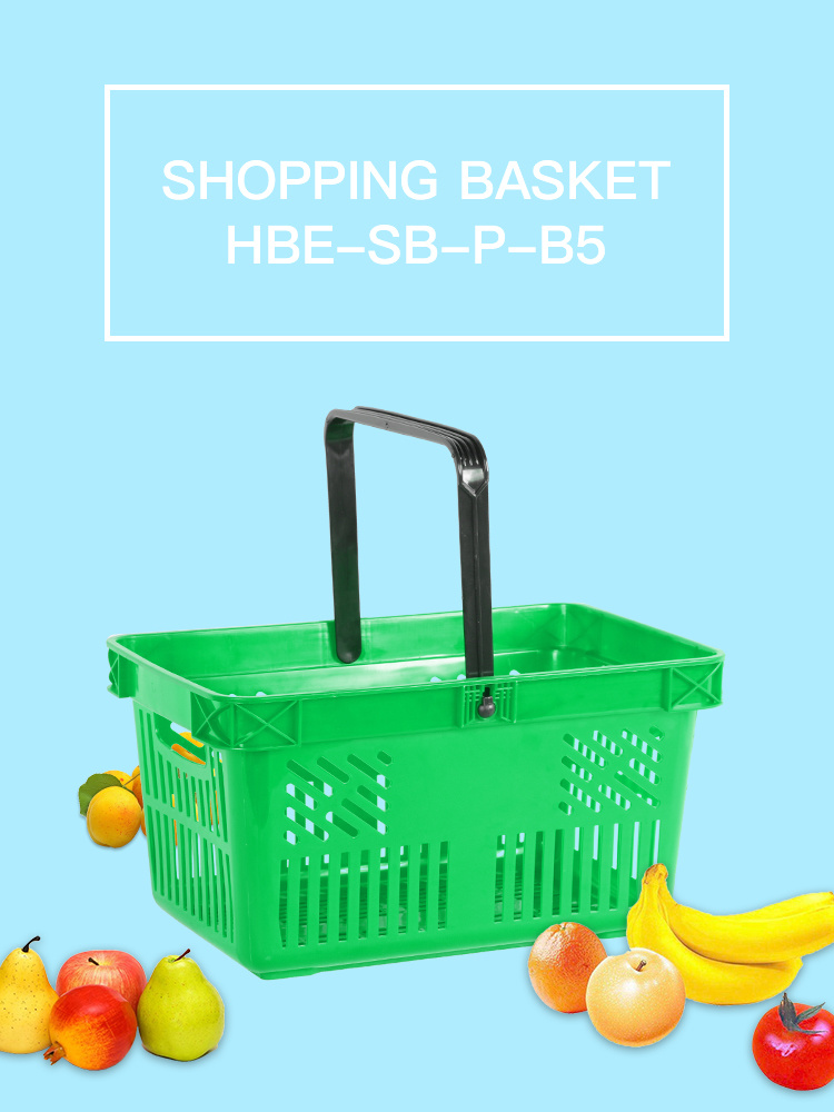 Standard Single Handle Plastic Portable Supermarkett Plastic Hand Shopping Basket