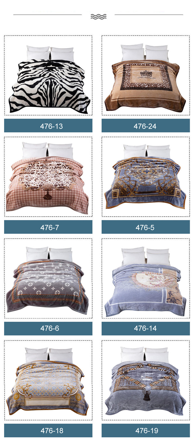 Modern Design Silky Soft Touch Multi Color Fleece Raschel Blanket