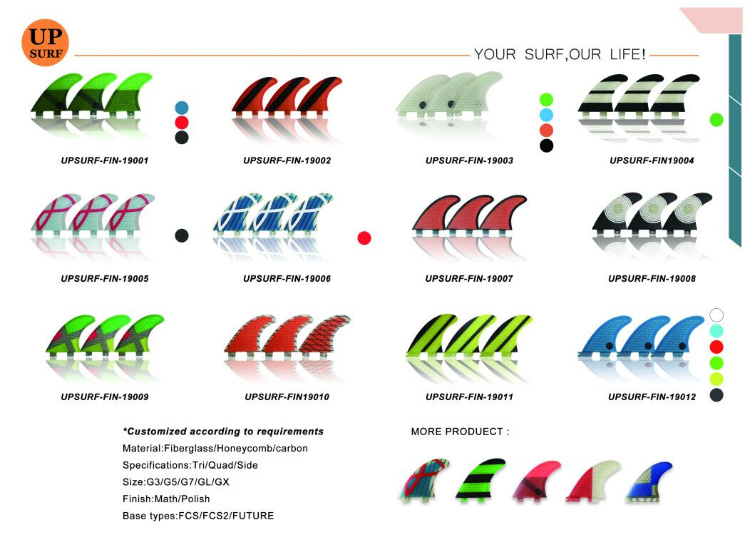 Fcs Carbon Fiberglass Honeycomb Surfboard Fin for Surfing