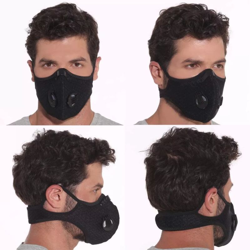 Anti-Pollution Dust Bike Cycling Running Riding Half Face Mask Carbon Cloth Filter