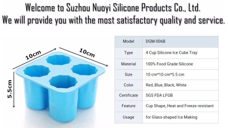 Shot Glass 4 Cavities Silicon Ice Cube Mold