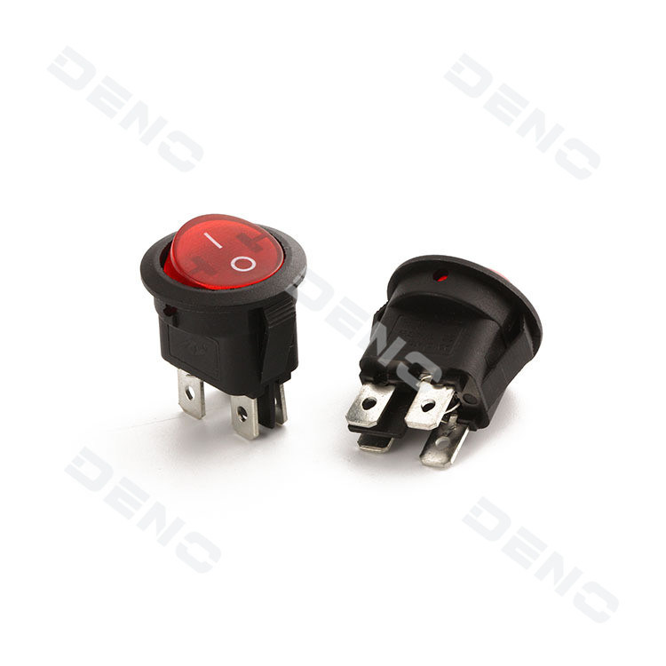 125V Double Pole 4 Pin on off 2 Position Green LED Rocker Switch