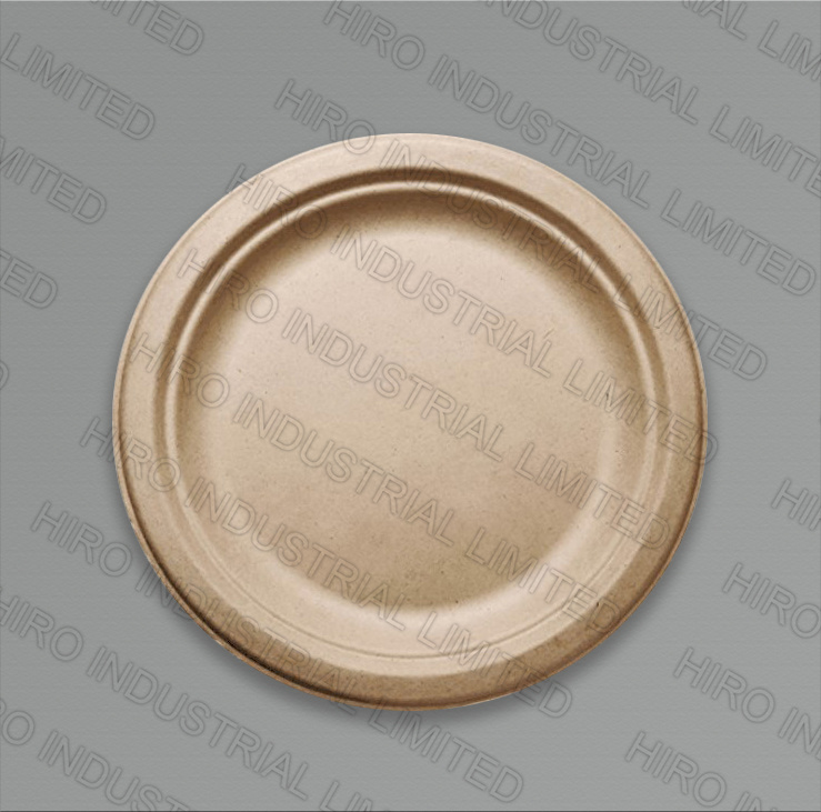 10 Inch Round Bagasse Cake Plate with Eco-Friendly Bio-Degradable Sugarcane