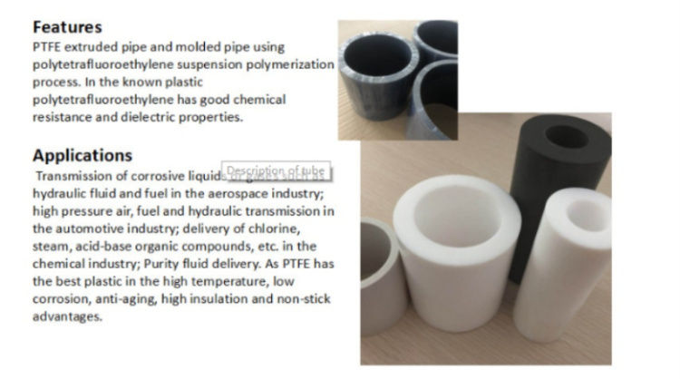 Glass Fiber/Carbon/Graphite/Molybdenum Disulfide/Polybenzoate/Bronze Filled PTFE Molded Rod/Bar/Tube