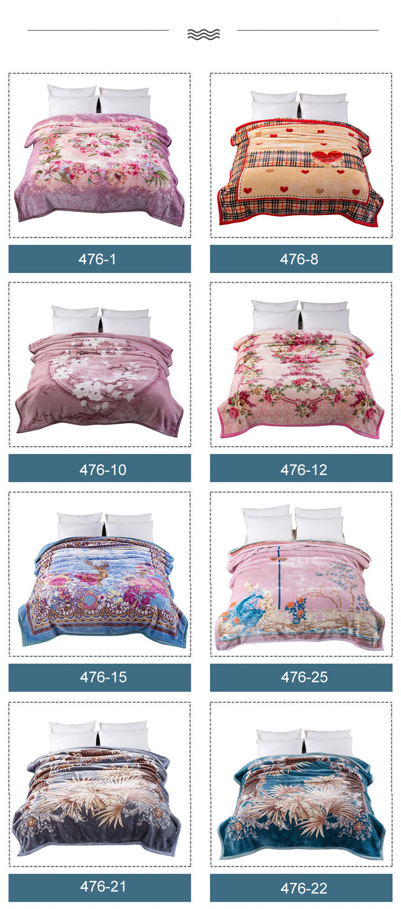 Modern Design Silky Soft Touch Multi Color Fleece Raschel Blanket