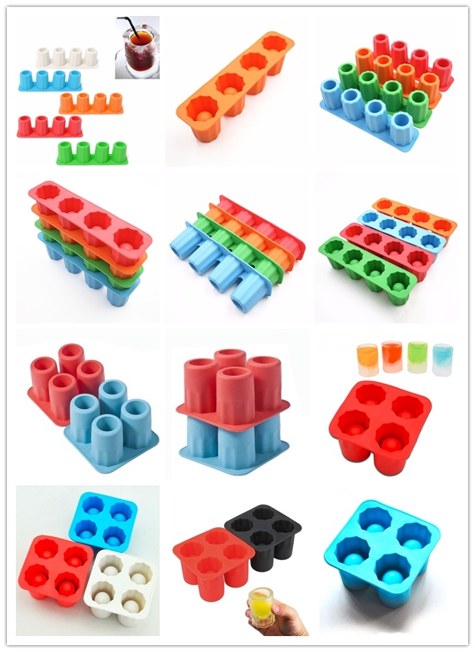 Custom Shot Glass Cup Shape Popsicle Mold Silicone Ice Cube Tray