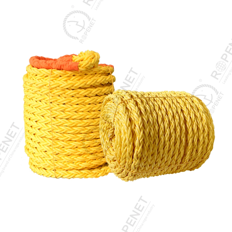Polypropylene PP/PE Danline Braided Hawser Ropes Nylon Mixed Polyester Ropes for Mooring and Fishing Tow Plastic Rope Factory 3/8/12strand China