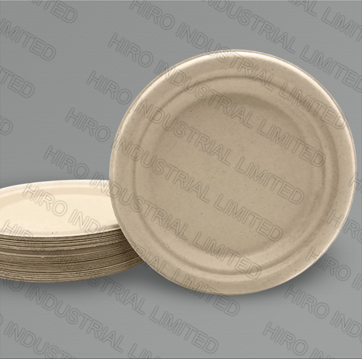 10 Inch Compartment Round Bagasse Plate with Eco-Friendly Biodegradable Sugarcane