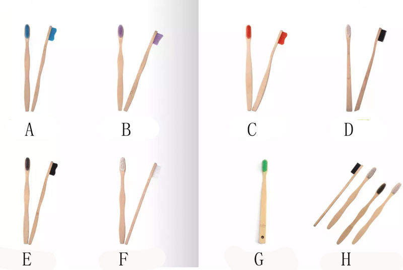 CE OEM Natural Wooden Bamboo Toothbrush with Charcoal Fibre Bristles