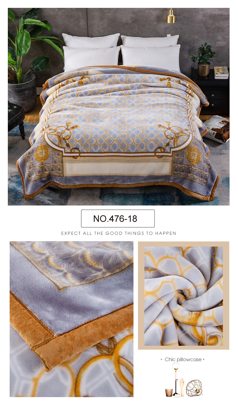Modern Design Silky Soft Touch Multi Color Fleece Raschel Blanket