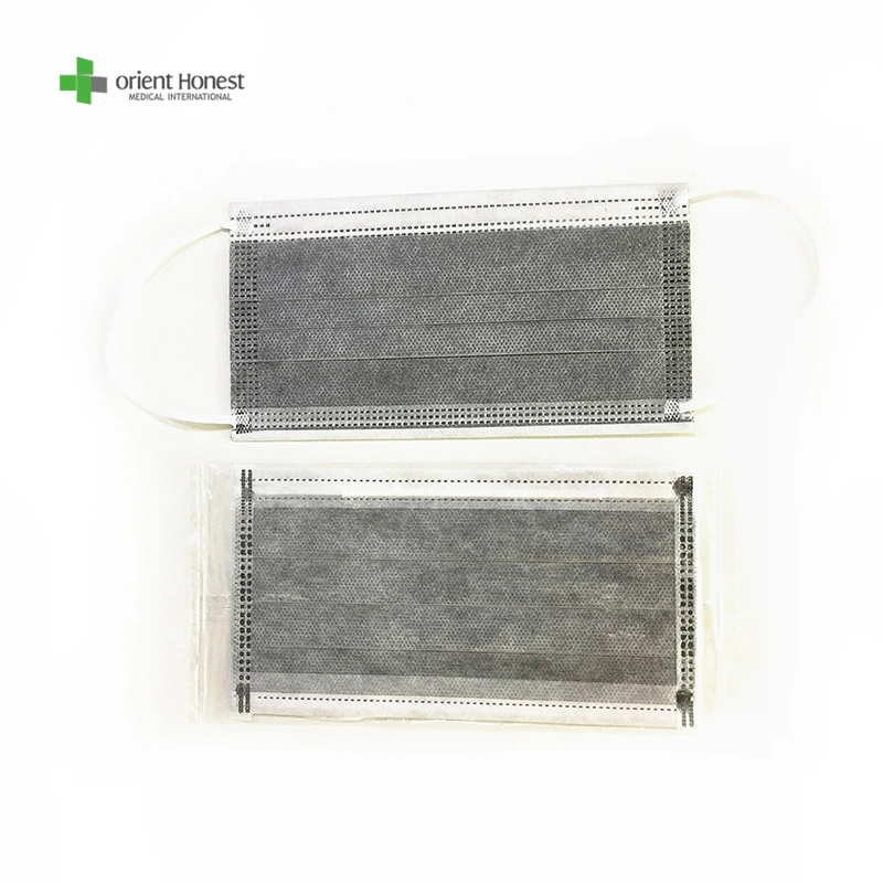 Disposable 4 Layers Face-Masks 4ply Facemasks Activated Carbon Activated Carbon Face-Masks Earloop Activated Carbon Mouth Covers Earloop for Hospital Wholesale