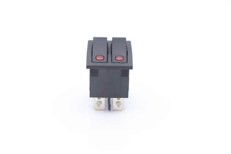 Double Pole 33mm*22mm*25mm 25A Max Rating Double Rocker Switches