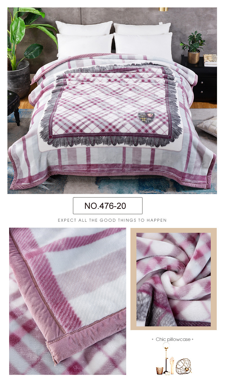 Modern Design Silky Soft Touch Multi Color Fleece Raschel Blanket