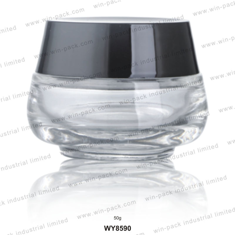 High Quality Hot Sale 50g Clear Glass Cream Jar Wholesale Empty Facial Packing Cream Clear Glass Jar 50g