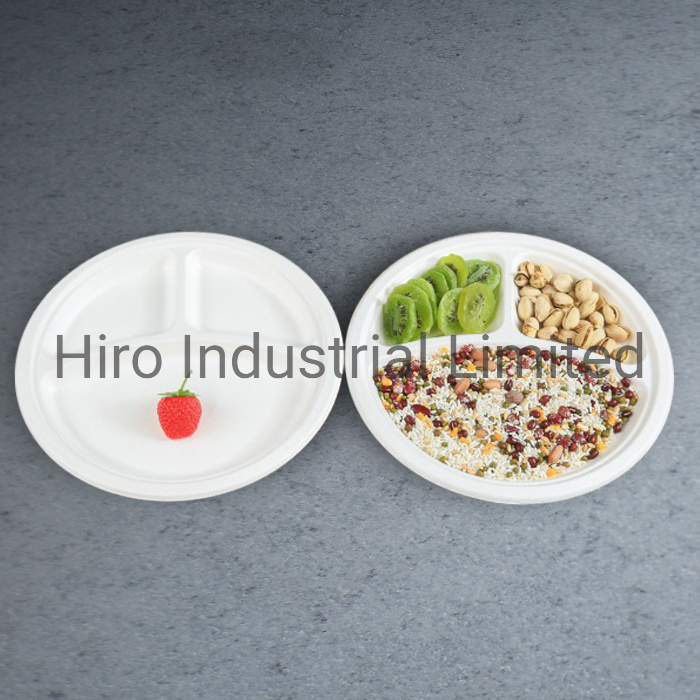 10 Inch Round Bagasse Cake Plate with Eco-Friendly Bio-Degradable Sugarcane