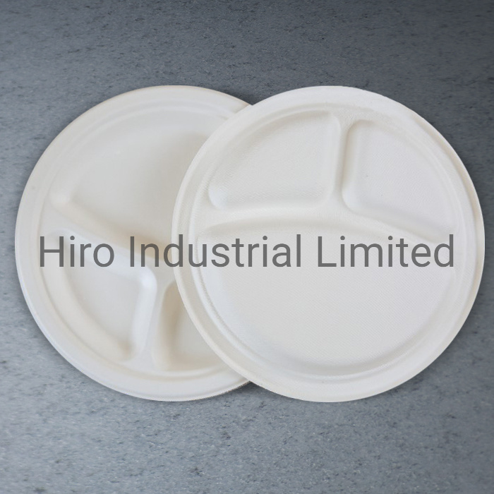 10 Inch Round Bagasse Cake Plate with Eco-Friendly Bio-Degradable Sugarcane