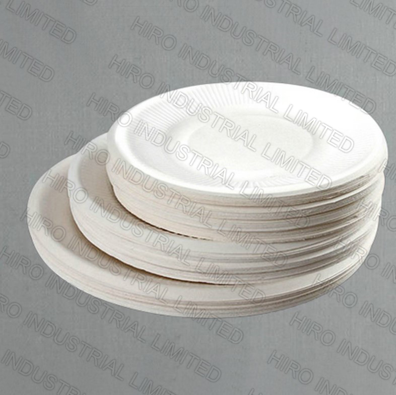 10 Inch Compartment Round Bagasse Plate with Eco-Friendly Biodegradable Sugarcane