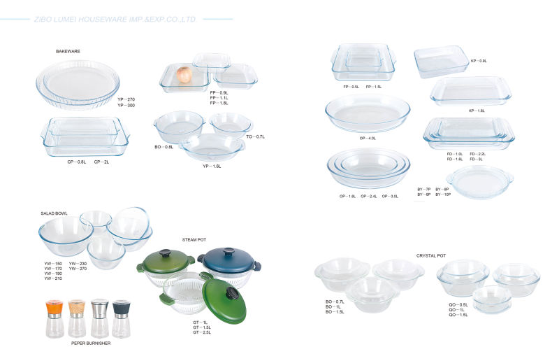 Borosilicate Glass Bakeware Clear Pie/Cake Pan