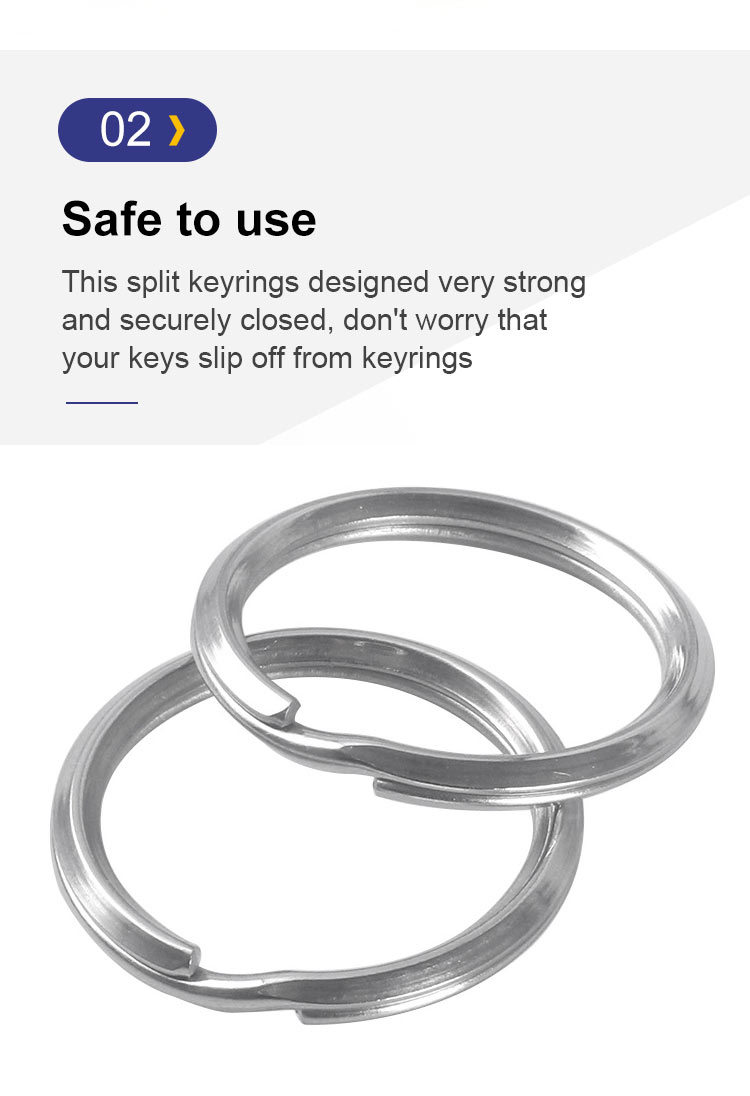 High Quality Round Key Ring Metal Steel Keyring Split Ring