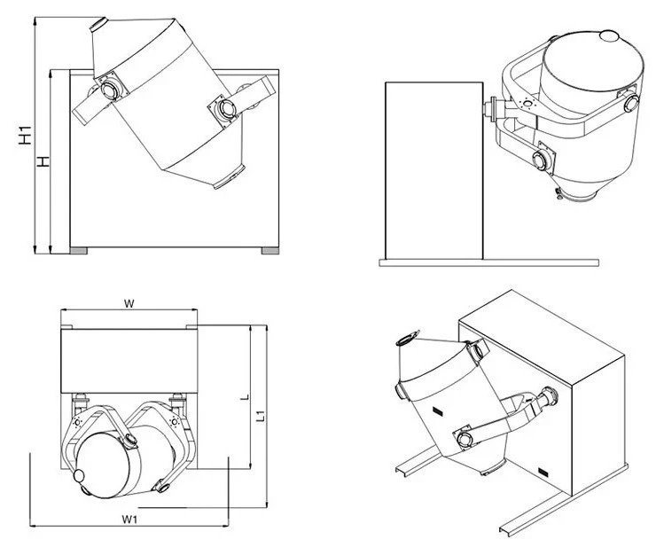 Unitfine Three-Dimensional Motion Mixer for Graphite Powder