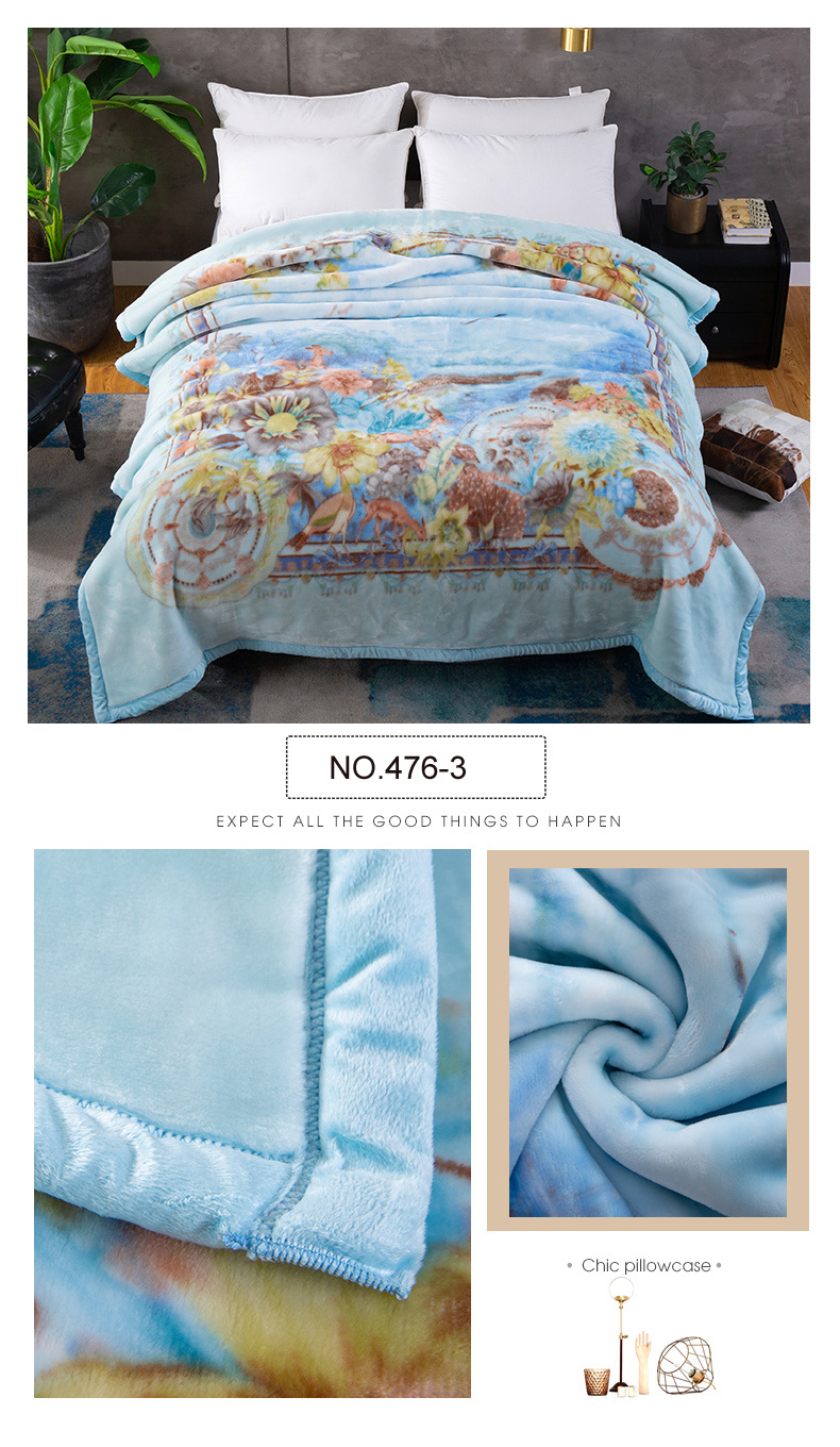 Modern Design Silky Soft Touch Multi Color Fleece Raschel Blanket