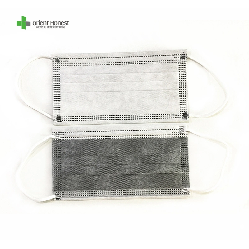 Disposable 4 Layers Face-Masks 4ply Facemasks Activated Carbon Activated Carbon Face-Masks Earloop Activated Carbon Mouth Covers Earloop for Hospital Wholesale