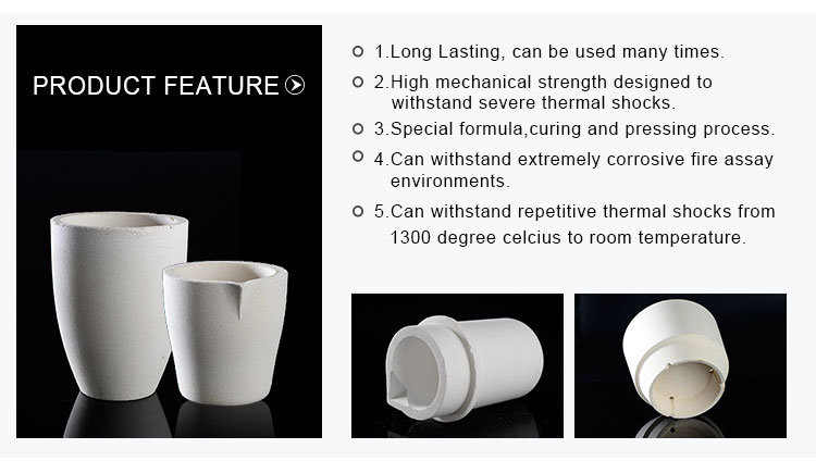 Arc Clay Crucible for Testing Gold Fire Assay Crucible