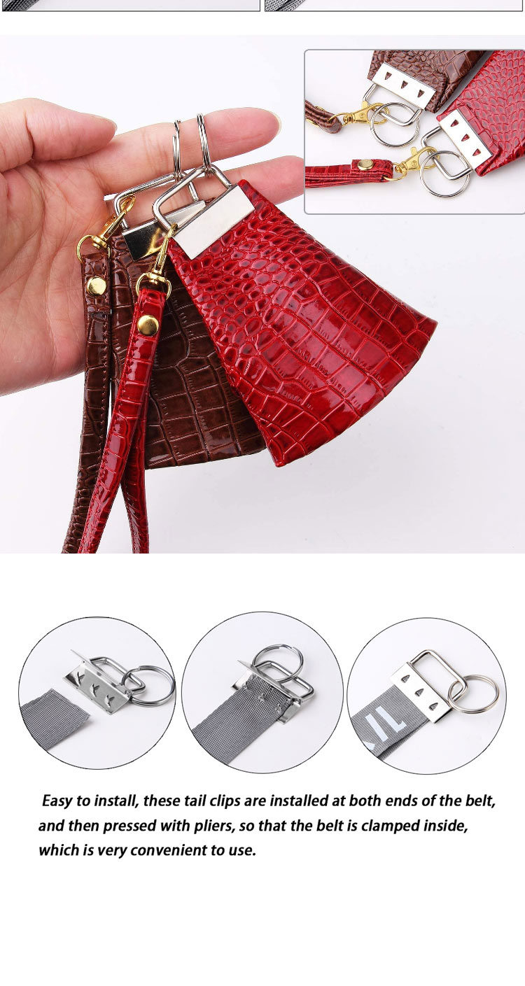 40mm Metal Key Fob Hardware Keychain Wristlet with Split Ring