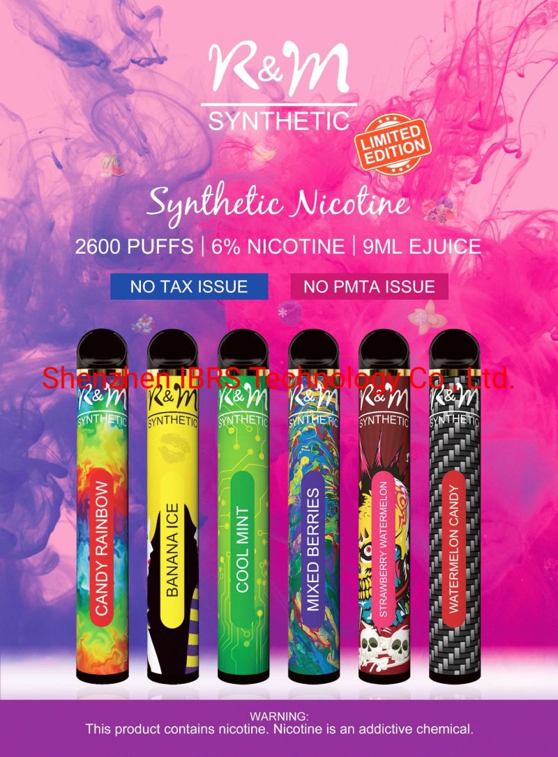 Synthetic Nicotine 9ml E Juice R&M Synthetic Vape Puff Plus Disposable Bar