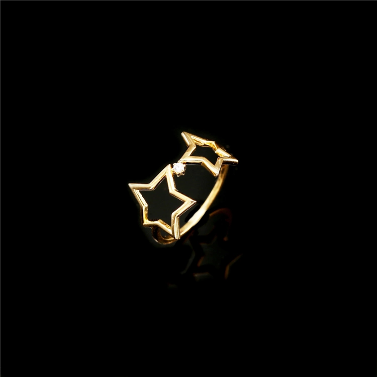 18K Gold Plated Hollow Ring Star Shape Ring Ladies Rings for Women Jewelry