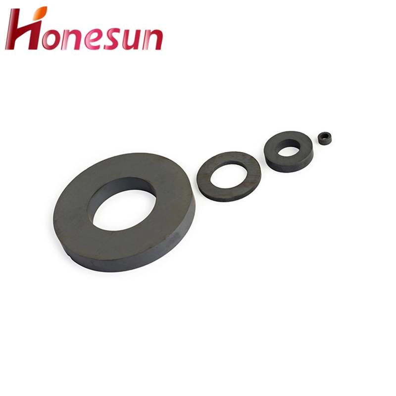 Custom Hard Sintered Industrial Equipment Disc Shape Sintered Permanent Ferrite Magnet Ceramic Ring Magnet