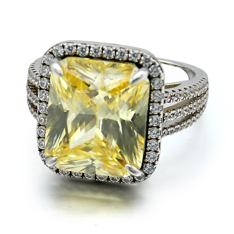 Square Shape Rings Yellow Gold Rings Luxurious Rings for Women