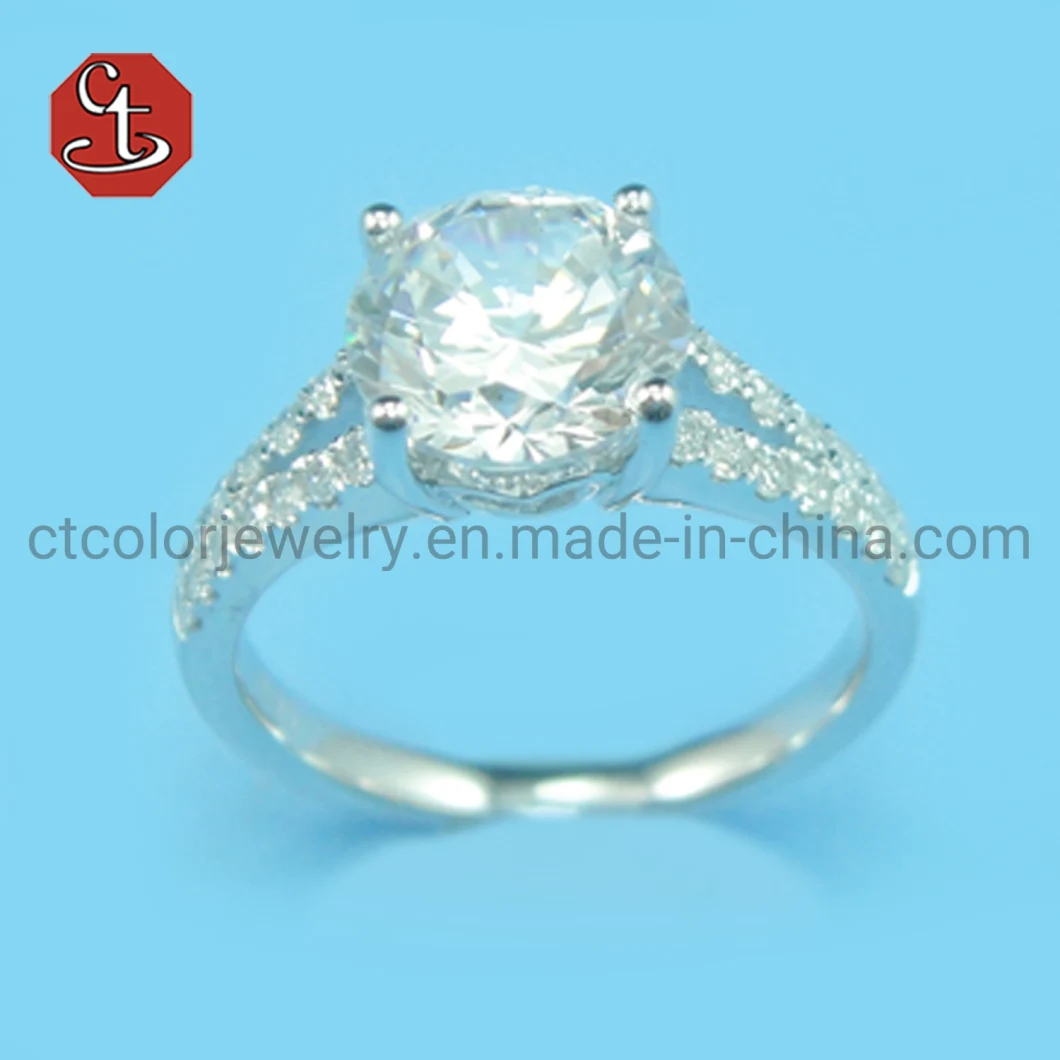 925 Sterling Silver Diamond Rings Hollow Out Wedding Ring Jewelry