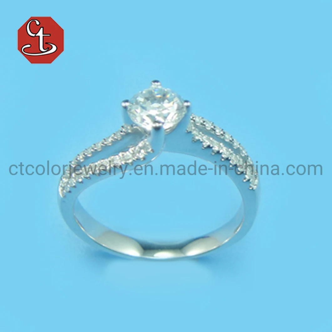 925 Sterling Silver Diamond Rings Hollow Out Wedding Ring Jewelry