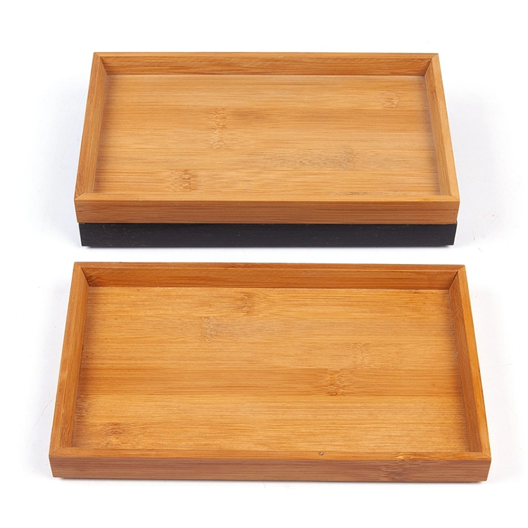 Multi Functional Desk Organizer Bamboo Nut Platter Rustic Wooden Non Slip Serving Tray