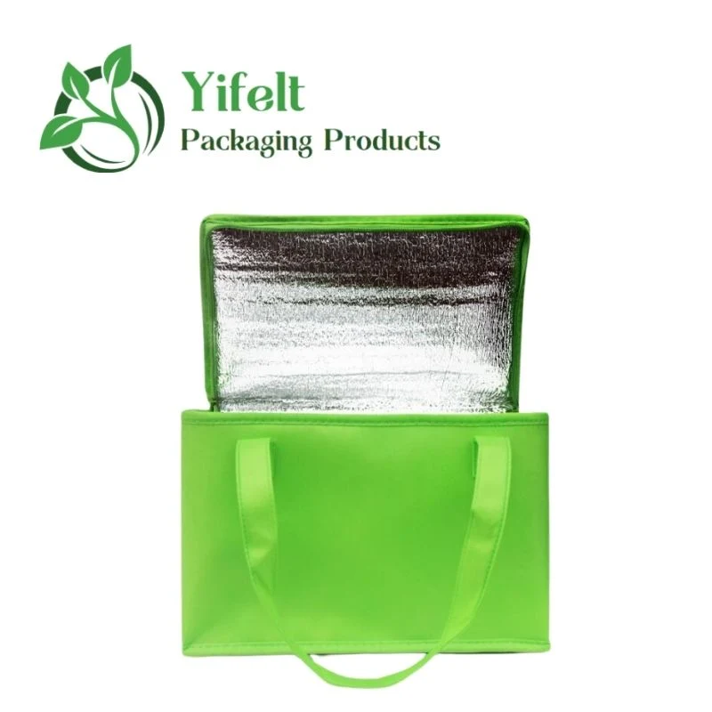 Factoey Wholesale Foldable Non-Woven Aluminum Foil Insulation Picnic Bento Cooler Bag