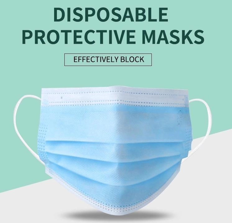 Chinese Factory Disposable Non Woven 3 Ply Protective Face Mask