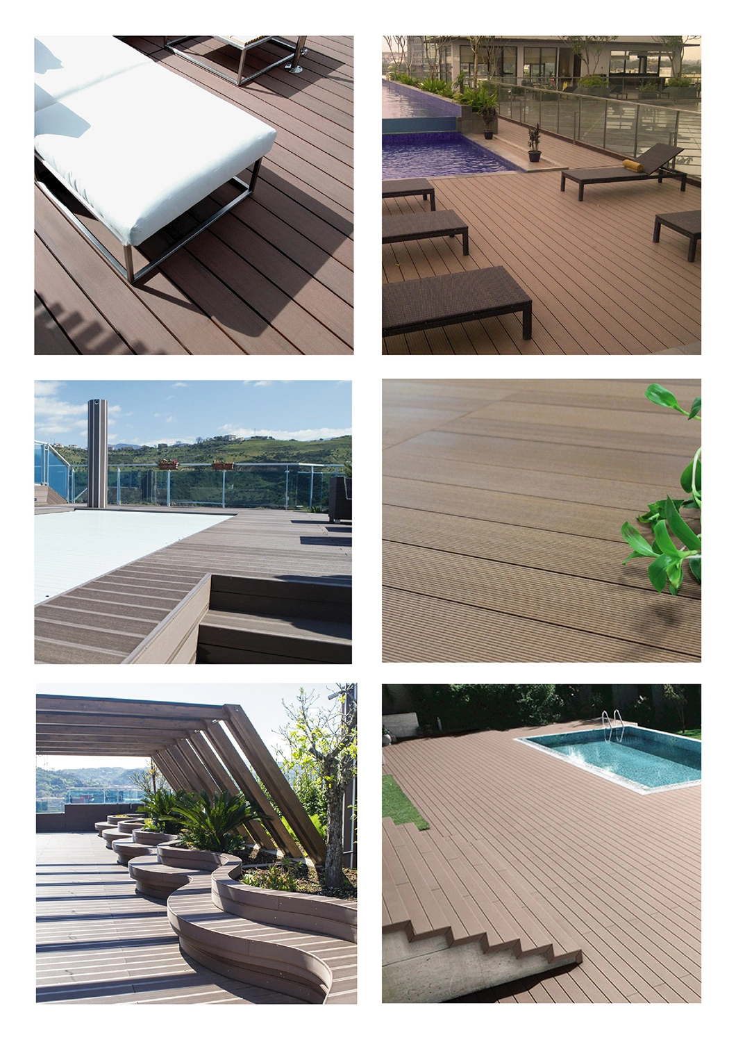 Moldy-Proof WPC Wood Plastic Carbon Fiber WPC Laminated Composite Decking Decking WPC Wood Floor Board