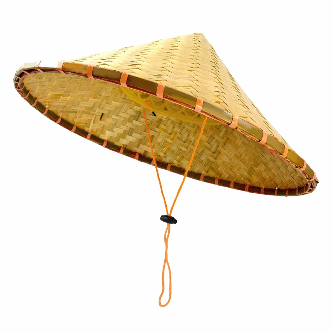 Sedex Audit 100% Bamboo Straw Adjustable Mesh Chinese Bamboo Hat