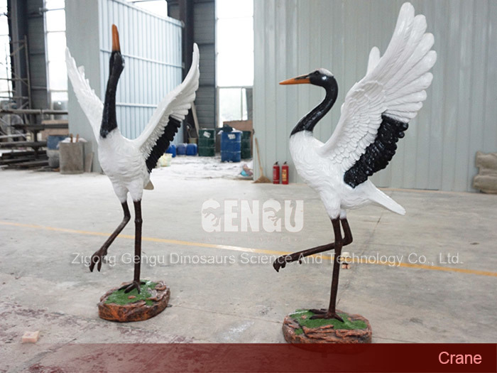 Zigong Fiberglass Crane Real Size Fiberglass Crane Gengu Fiberglass Products for Sale