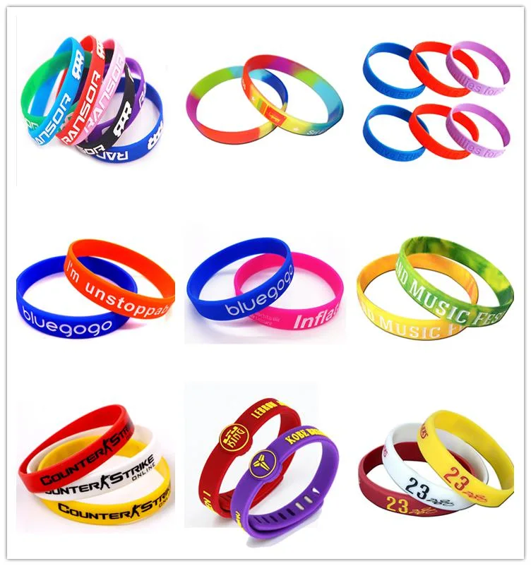 Factory Supply Your Own Logo Engraved Debossed Men Bracelet Silicone Wrist Band Rubber Custom Silicon Wristband