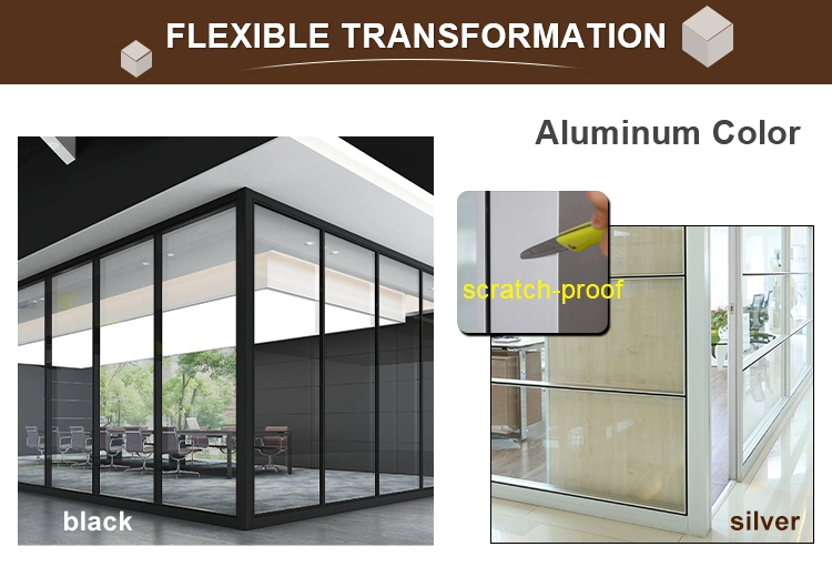 Chinese Distributor Aluminium Office Sliding Tempered Toughened Laminated Glass Walls Partitions