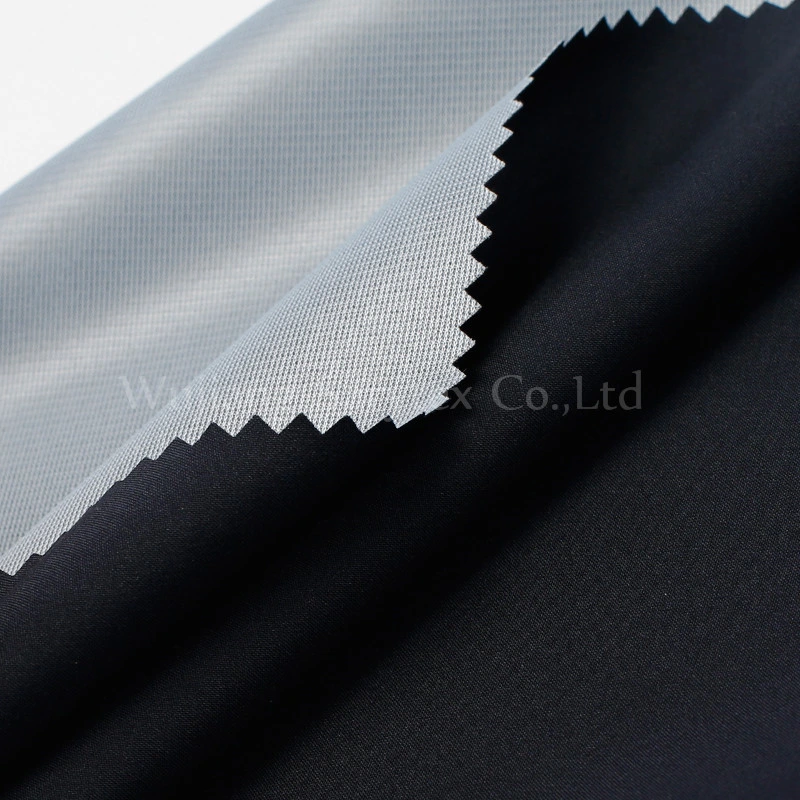 75D 100% Polyester Stretch Pongee Waterproof Fabric 3 Layers Laminated Tricot Fabric