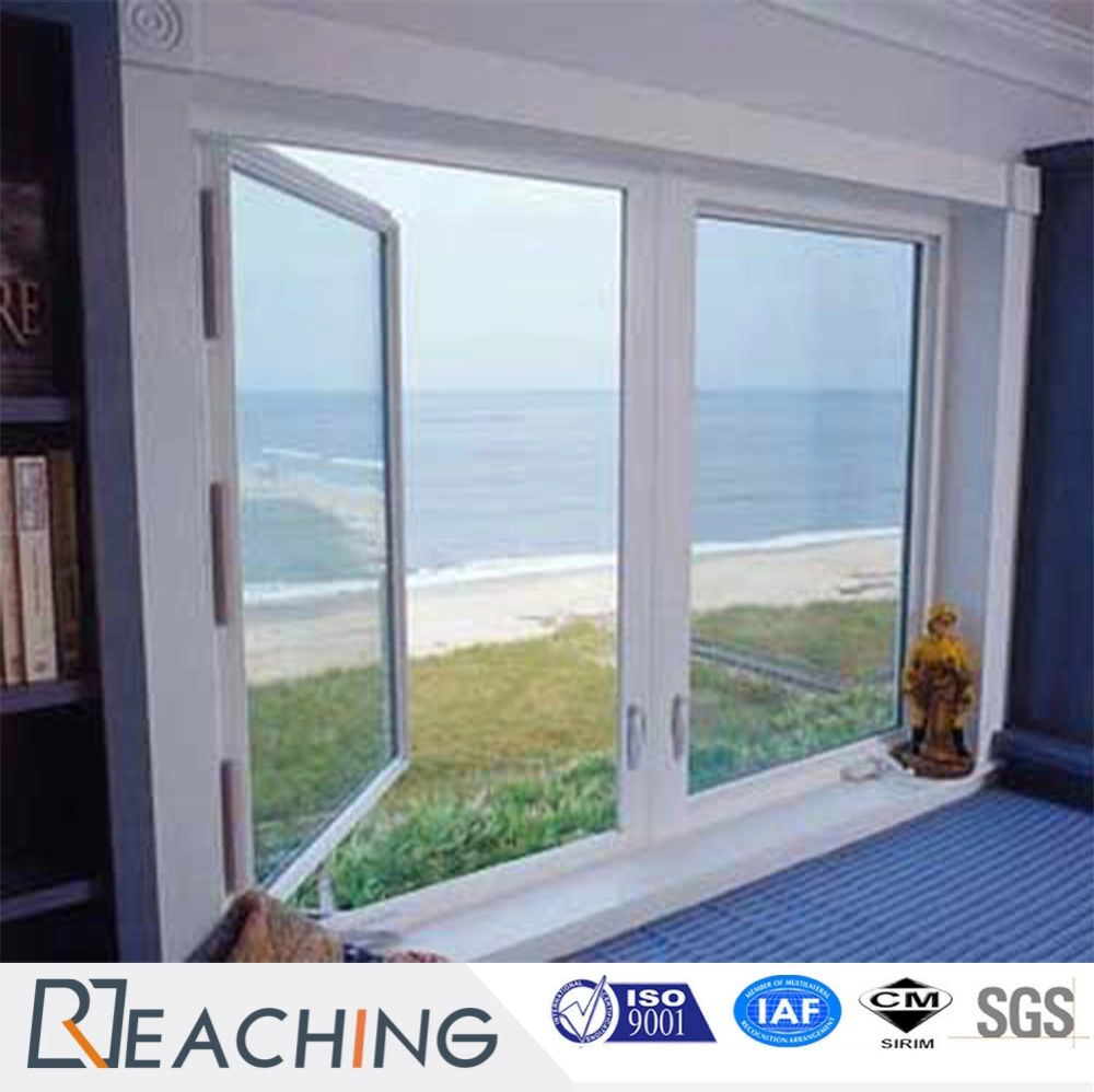 Board View of White UPVC Casement Windows with Stainless Steel Reinforcement 