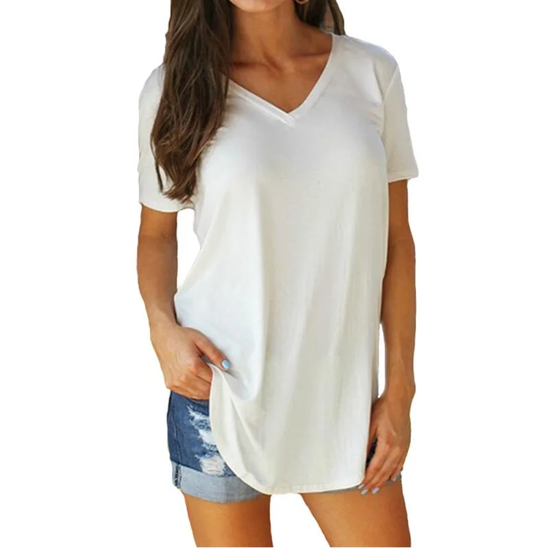 Factory Supply Plain Oversize Loose Fit Women Lady's Plain T Shirt with Your Own Logo Printing